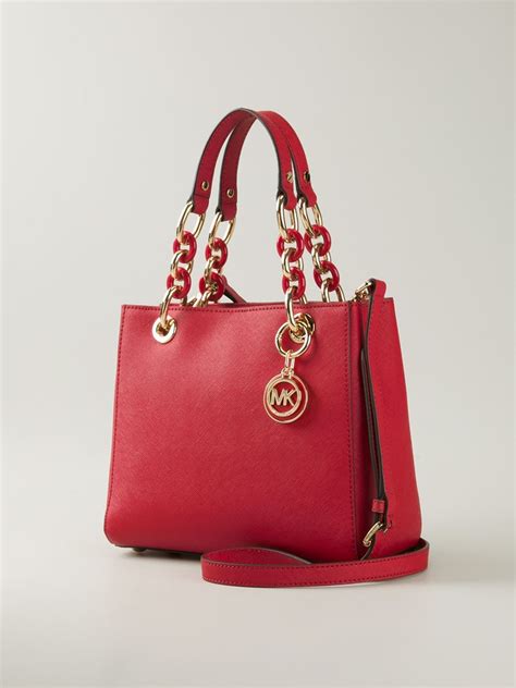 cherry red michael kors bag vivienne|michael kors chain link necklace.